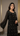 Luxurious Embellished Black Abaya with Feather Accents