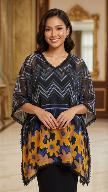 Cotton voil fabric top with lesse