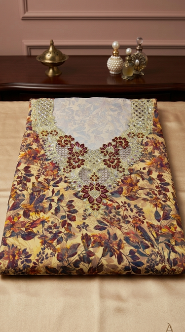 Italian silk fabric embroidery designs