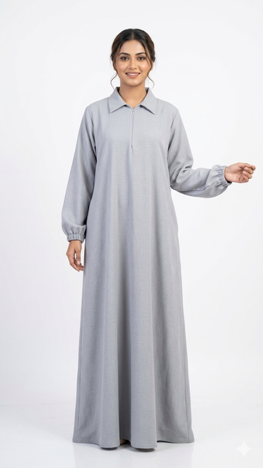 Gray color designer abaya