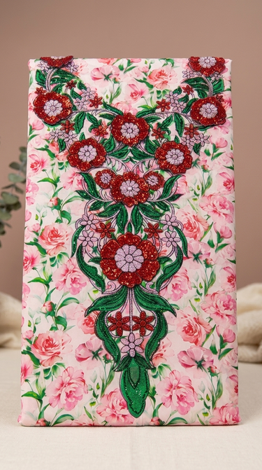 Mukawar fabric unsthing Italian silk