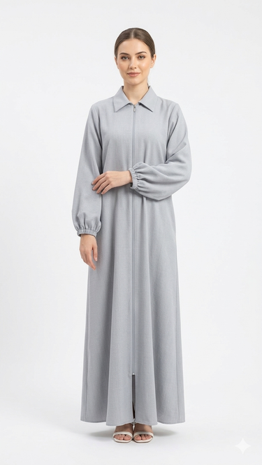 Gray color designer abaya