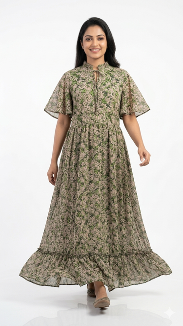 Long dress shifon fabric