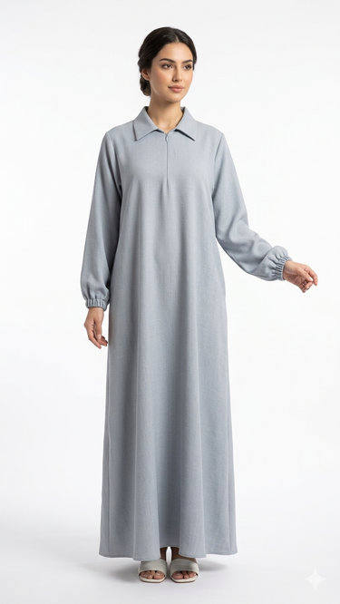 Gray color designer abaya